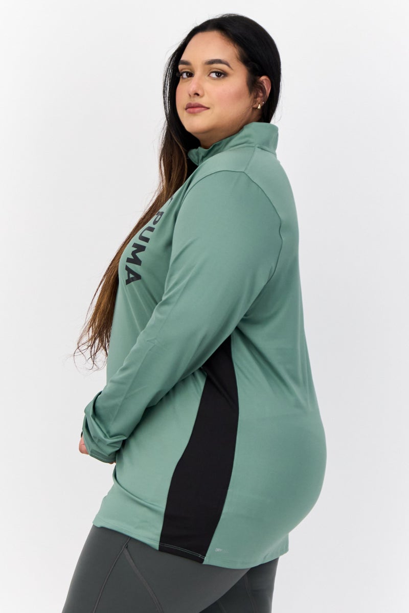 PUMA Women Sportswear Fit Training Quarter Zip Sweatshirts, Eucalyptus - Image 4